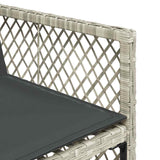 17 Piece Garden Dining Set with Cushions Light Grey Poly Rattan 3210887