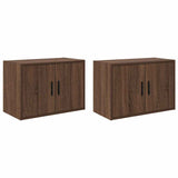 ZNTS Garage Wall Cabinets 2 pcs Brown Oak Engineered Wood 860656