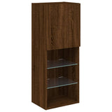 TV Cabinet with LED Lights Brown Oak 40.5x30x102 cm 837063