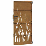 Garden Gate 85x200 cm Corten Steel Grass Design 153225