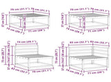 Outdoor Sofa Set 8 pcs White Solid Acacia Wood 3386808