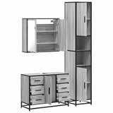 3 Piece Bathroom Furniture Set Grey Sonoma Engineered Wood 3301083