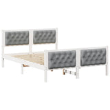 Bed Frame Light Grey 150 x 200 cm Solid Pine Wood 3394287