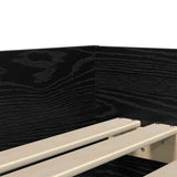 Bed Frame with Drawer Black Oak 90 x 200 cm Solid Pine Wood 3403206