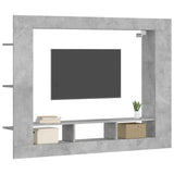 TV Cabinet Concrete Grey 152x22x113 cm Engineered Wood 833725