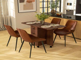 Multi-Storage Six-Person Drop Leaf Dining Table - Distressed Brown T3398P344156