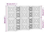 Room Divider 5 Panels Brown and Black Solid Wood Paulownia 358805