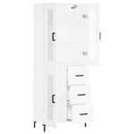 Highboard White 69.5x34x180 cm Engineered Wood 3198593