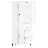 Highboard White 69.5x34x180 cm Engineered Wood 3198593