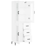 Highboard White 69.5x34x180 cm Engineered Wood 3198593