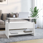 ZNTS Coffee Table White 80x50x40 cm Engineered Wood 809656