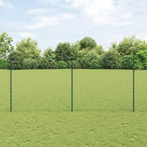 Fence with Posts Green 1.4 x 25 m Steel 3336254
