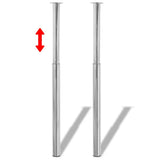 2 Telescopic Table Legs Chrome 710 mm-1100 mm 242151