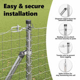 Ground Spike Fence Post 52 pcs Silver Powder-Coated Steel 3350214