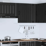 ZNTS Kitchen Wall Cabinet Lucca Black Engineered Wood 853788