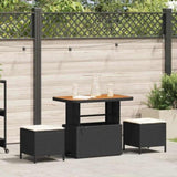 Garden Dining Set Black Poly Rattan 42007917