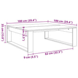 Coffee Table Old Wood 100x100x35 cm Engineered Wood 856690