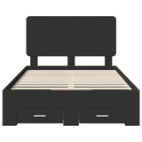 Bed Frame with Headboard Black 120 x 190 cm Engineered Wood 3412811