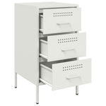 ZNTS Bedside Cabinet White 36x39x68 cm Steel 843088