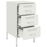 ZNTS Bedside Cabinet White 36x39x68 cm Steel 843088