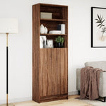 Highboard with LED Brown Oak 69x32.5x200 cm Engineered Wood 3307911