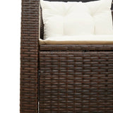 ZNTS Garden Sofa with Table and Cushions L-Shaped Brown Poly Rattan 369040