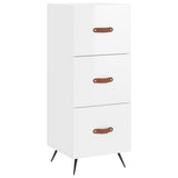 Highboard High Gloss White 34.5x34x180 cm Engineered Wood 3200171