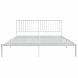 Metal Bed Frame without Mattress with Headboard White 183x213cm 350936