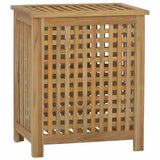Laundry Basket Natural Solid Teak Wood 340761