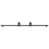 Sliding Door Hardware Kit 200 cm Steel Black 4009729