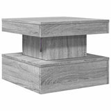 Coffee Table with LED Lights Grey Sonoma 50x50x40 cm 839845