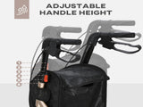 3 Wheel Rollator, Lightweight Aluminium Tri Walker with Adjustable Handle, Storage Bag and Dual T3398P344118
