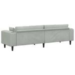 Velvet Sofa with Cushion Light Grey 208 cm Velvet 3335153