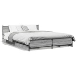 Bed Frame with Drawers without Mattress Grey Sonoma 135x190 cm Double 3279950