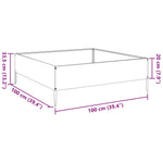 ZNTS Garden Raised Bed White 100x100x33.5 cm Steel 851025