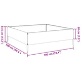 ZNTS Garden Raised Bed White 100x100x33.5 cm Steel 851025