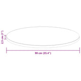 Table Top Dark Brown 90 x 2.5 cm Solid Oak Wood 42016012