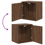 ZNTS Garage Wall Cabinets 2 pcs Brown Oak Engineered Wood 860638