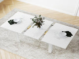 Extendable Dining Table, 120-160 x 70cm Rectangular Kitchen Table for Small Spaces, Seats 4-6 T3398P344145