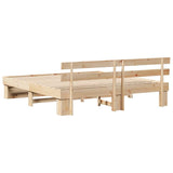 Bed Frame with Headboard Brown 200 x 200 cm Solid Pine Wood 3385670