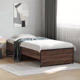 Bed Frame without Mattress Brown Oak 75x190 cm Small Single 845255