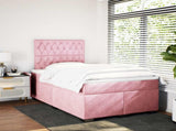 Box Spring Bed with Mattress Pink 120x190 cm Small Double Velvet 3290869
