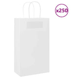 ZNTS Paper Bags 250 pcs with Handles White 21x11x36 cm 4101617