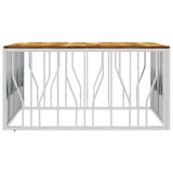 Coffee Table Silver Stainless Steel and Solid Wood Acacia 350071