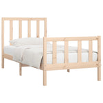 ZNTS Bed Frame Solid Wood 75x190 cm Small Single 3105185