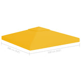 2-Tier Gazebo Top Cover 310 g/m 3x3 m Yellow 312073