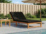 Sunlounger Cushion GEMERT 100% Polyester Black 190 x 70 x 9 cm 947405