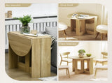 2 Drop Leaf Dining Table, Folding Dining Table for Small Space, Kitchen, Dining Room, Oak UK T3398P344454