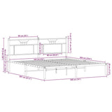 Bed Frame without Mattress Brown Oak 183x203 cm Engineered Wood 4106845