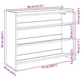 Shoe Rack White 80x25x62 cm Engineered Wood 859914